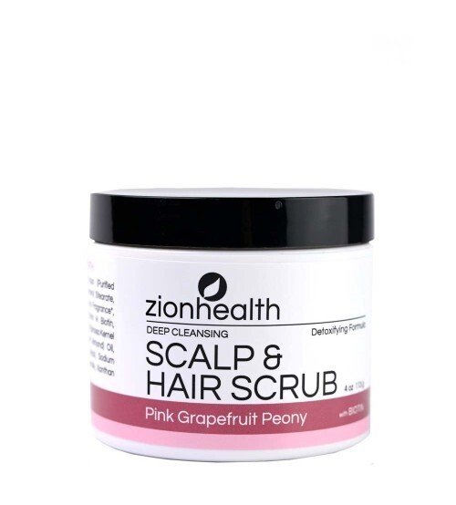 Zion Health Deep Cleansing Hair Scrub Pink Grapefruit 4 oz Container