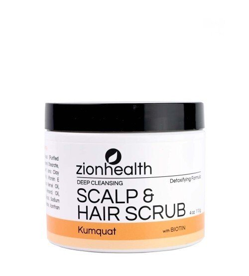 Zion Health Deep Cleansing Hair Scrub Kumquat 4 oz Container