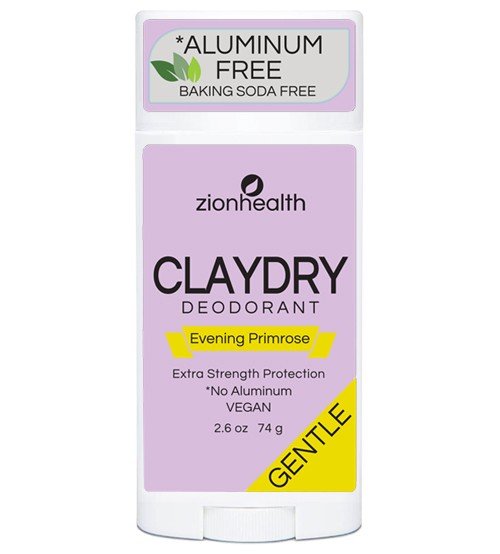 Zion Health Clay Dry Deodorant Evening Primrose 2.8 oz Stick