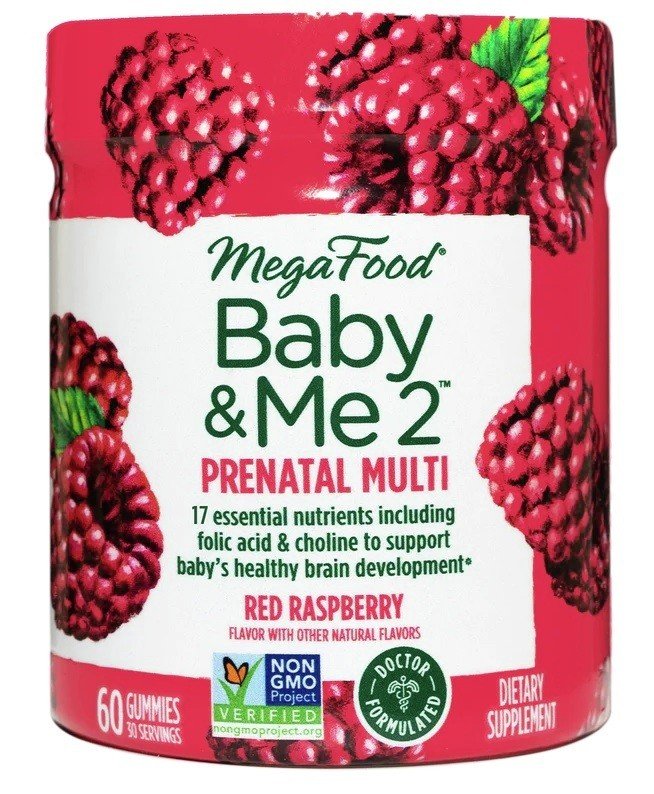 MegaFood Baby &amp; Me 2 Prenatal Multi Gummies Red Raspberry 60 Capsule