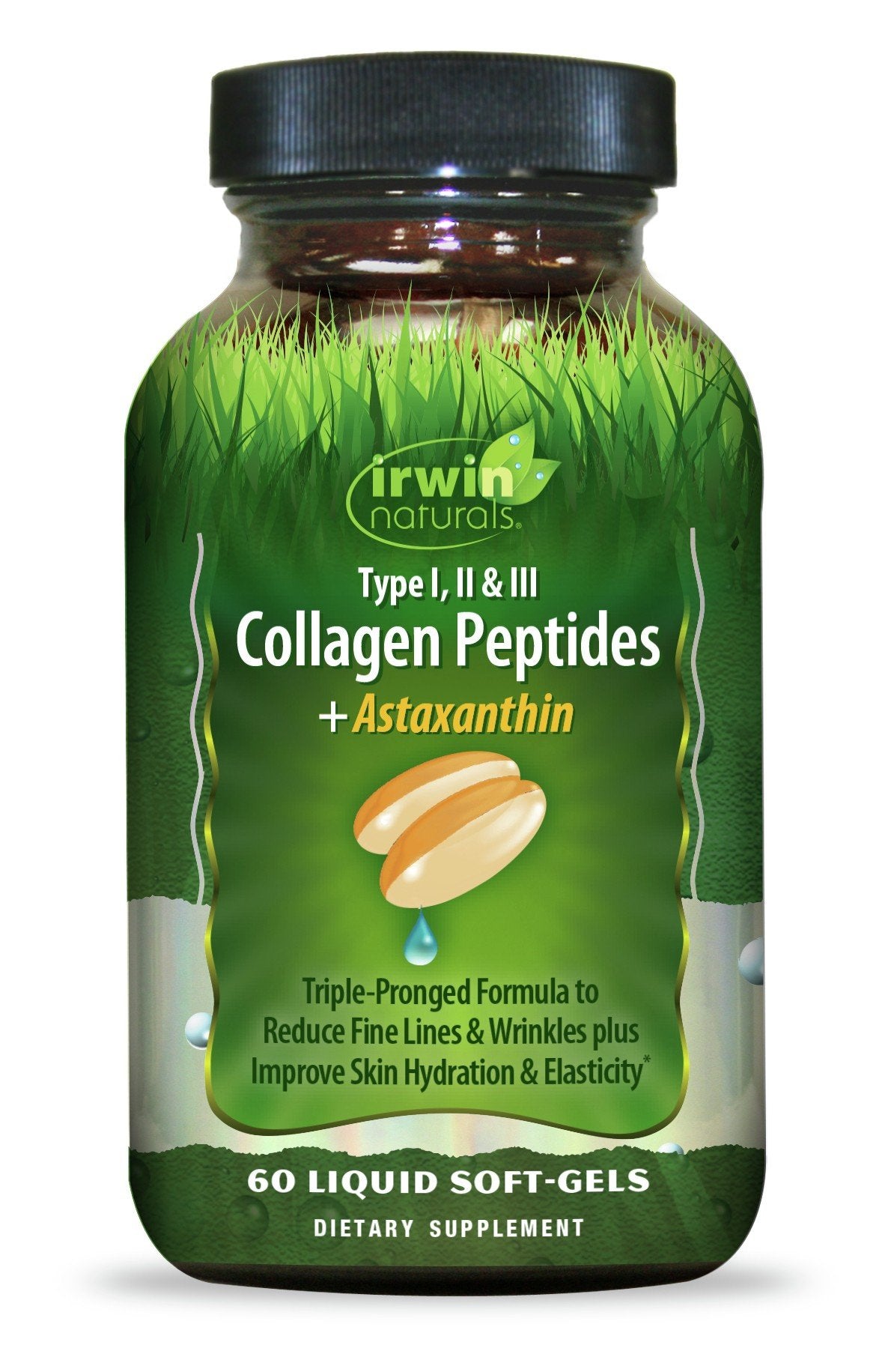 Irwin Naturals Type I, II & III Collagen Peptides + Astaxanthin 60ct 60 Capsule