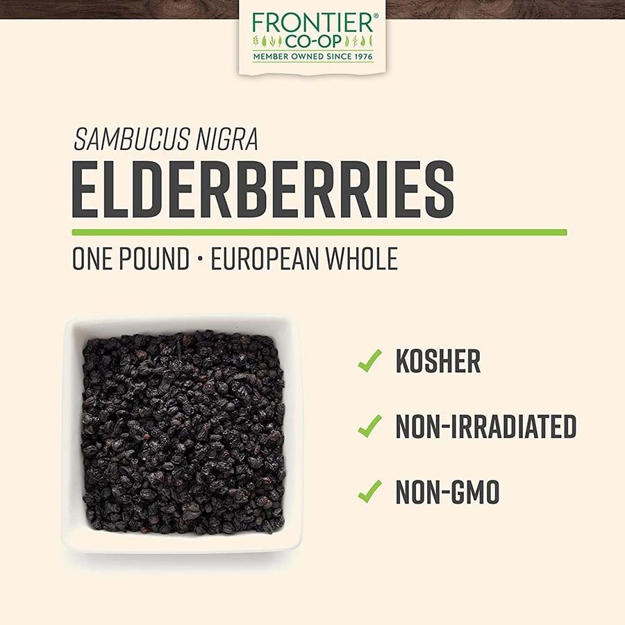 Frontier Natural Products European Whole Elderberries- 1 lb Bag