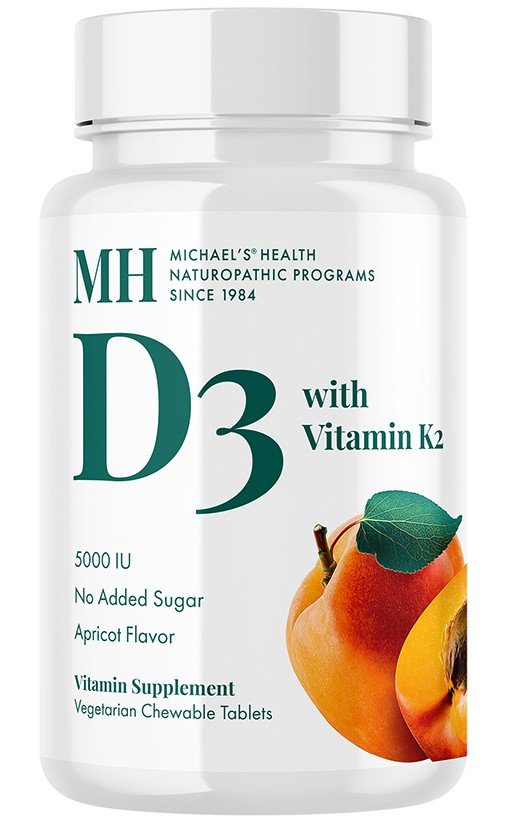Michael&#39;s Naturopathic Vitamin D3 5000 IU with K2 90 Chewable Tablet