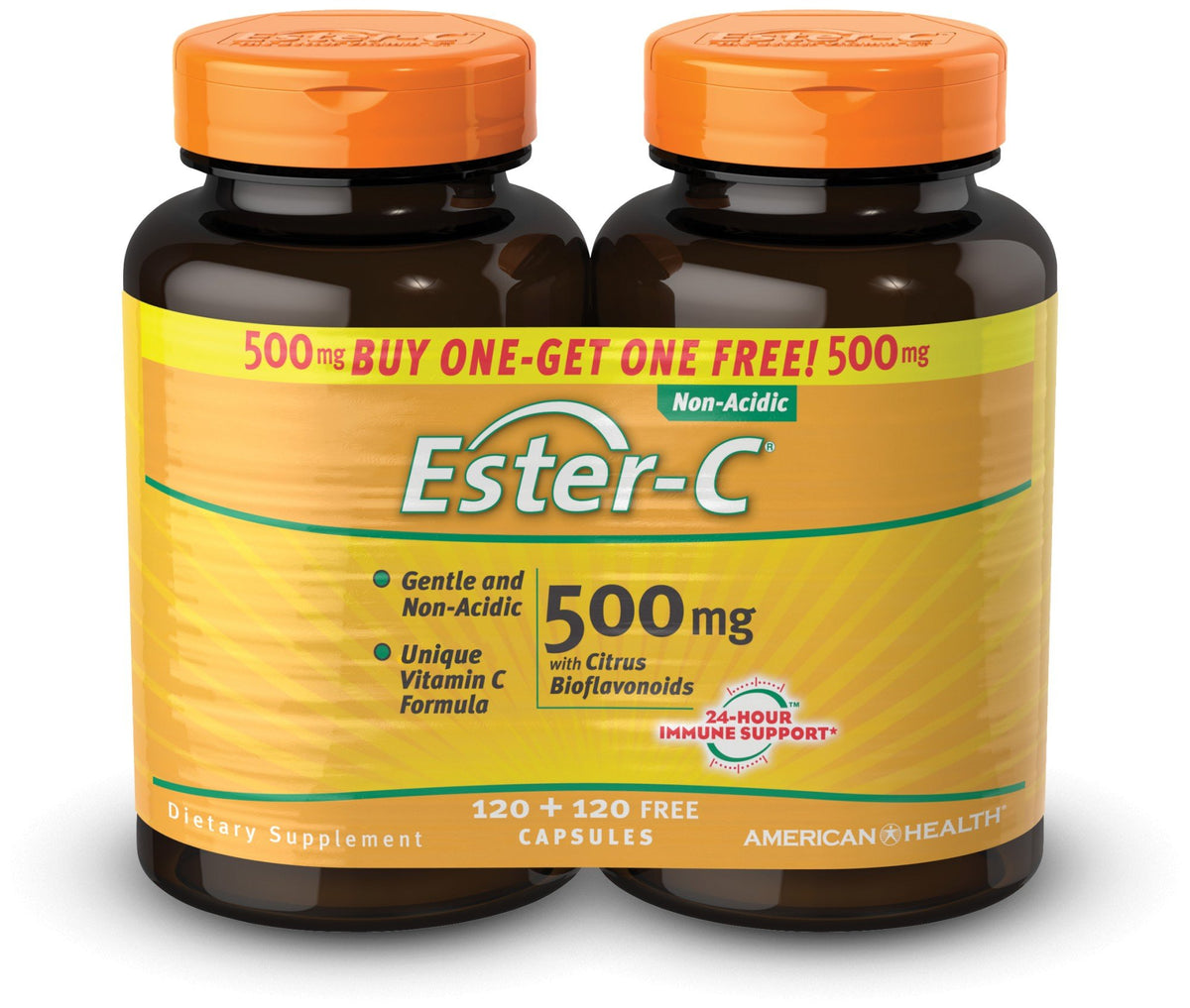 American Health Products Ester-C 500 mg with Citrus Bioflavonoids 120+120 Free 120+120 Capsule