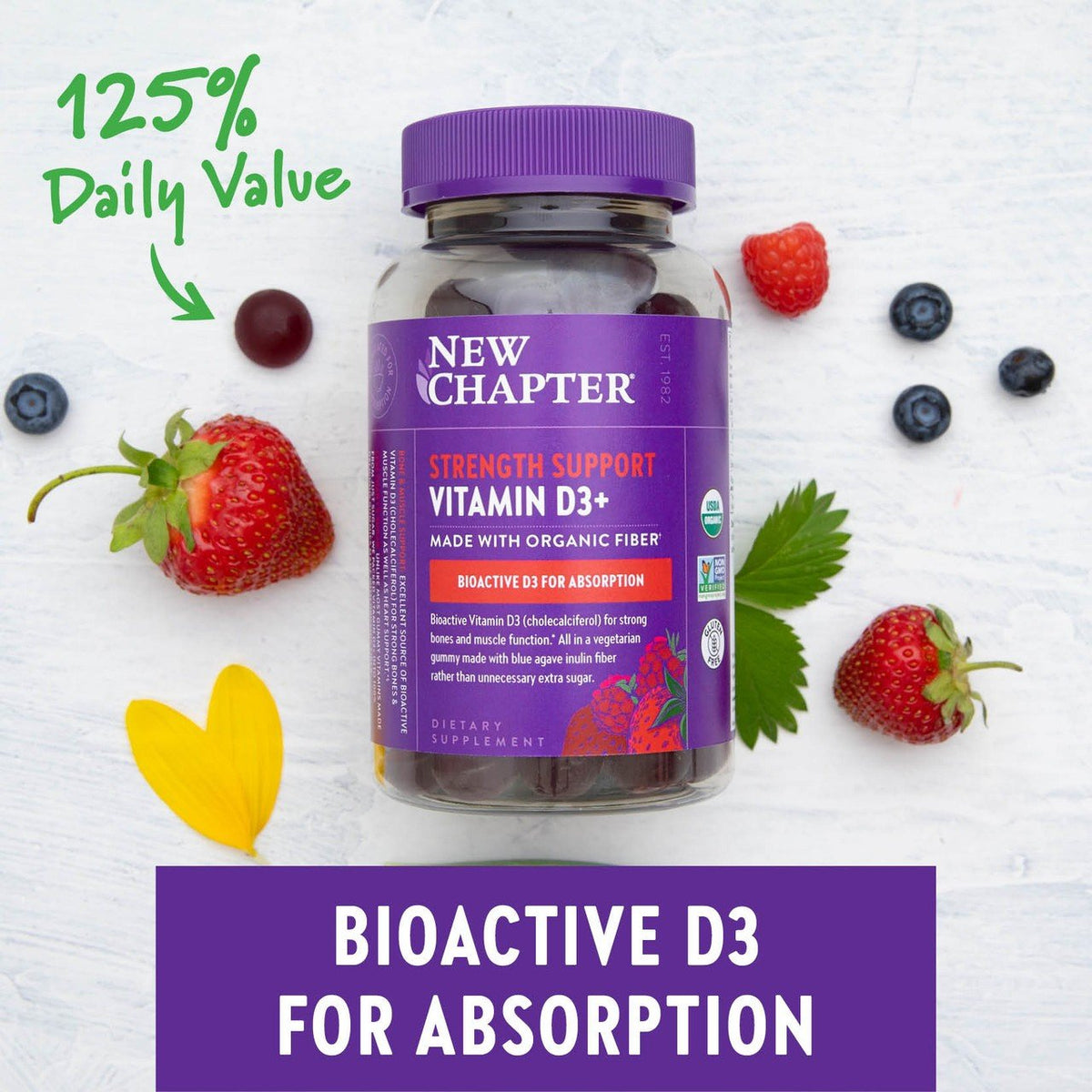 New Chapter Strength Support Vitamin D3+ 60 Gummy