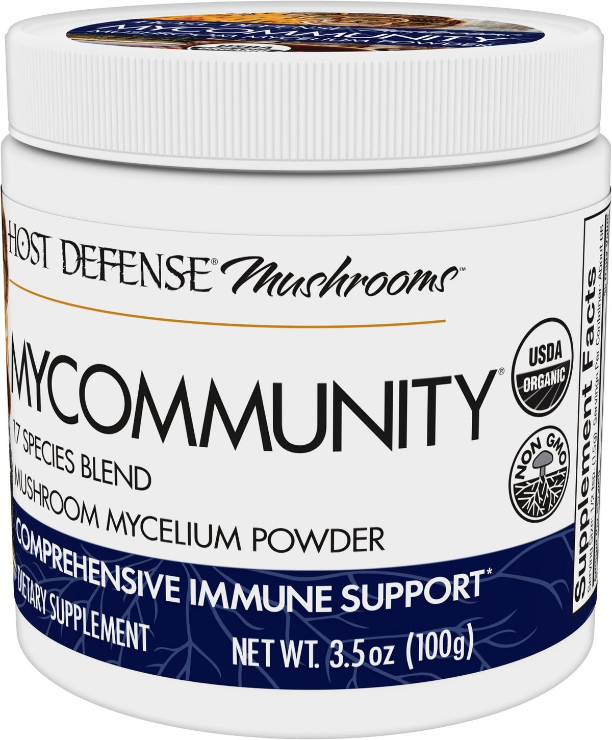 Fungi Perfecti/Host Defense Mycommunity-17 Species Blend-Comprehensive Immune Support-Mushroom Mycelium Powder 3.5 oz (100 grams) Powder