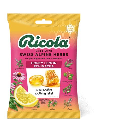 Ricola Cough Drops - Echinacea Honey Lemon 19 Lozenge